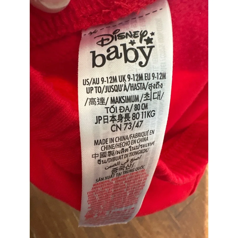 Disney Baby Mickey Mouse Christmas Pajamas Set‎ Red Santa Outfit 9 12 Months